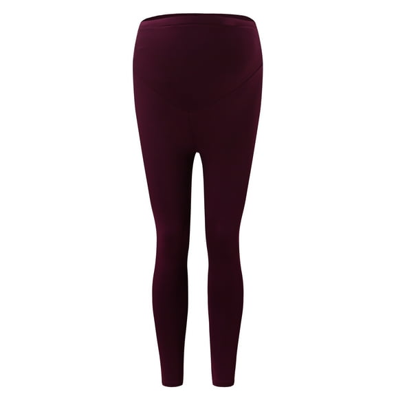 HANXIULIN Women's Maternity Leggings Seamless Yoga Pants Stretch Pregnancy Trousers Red L