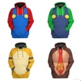 thumbnail image 2 of COOL Super Mario Bros 3D Sudadera Con Capucha Manga Larga Unisex Adulto Cosplay Luigi Kuba Fire Dragon Top Suéter Casual Oversize Pul, 2 of 4