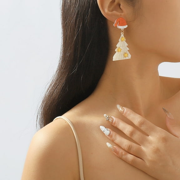 Yoyauz Christmas Earrings for Women Christmas Tree Earrings - Colorful Acrylic Christmas Holiday Pendant Earrings Great Christmas Gift Holiday Gifts