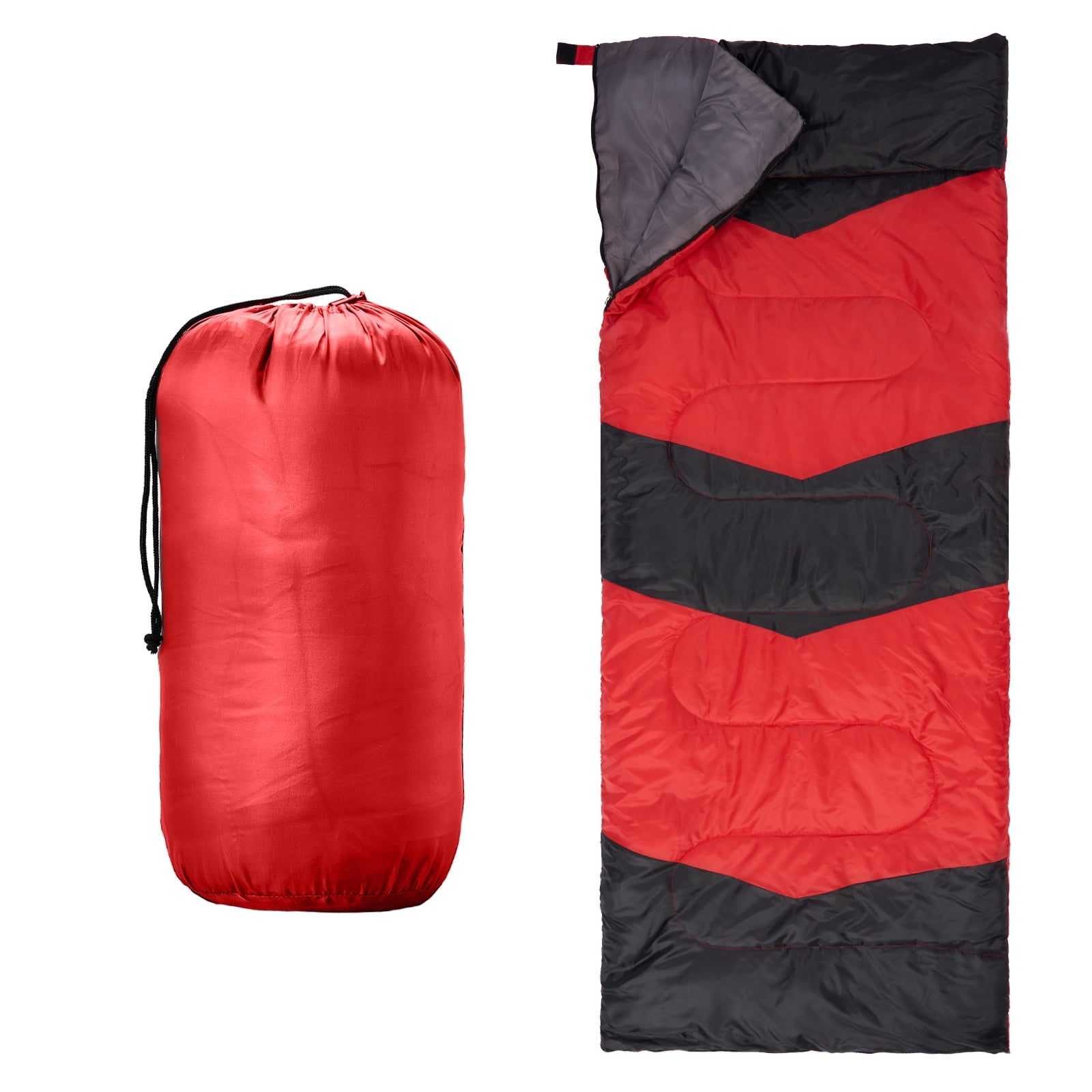 Sleeping Bag Backpacking Hiking Camping Waterproof Compact Envelope 2.1Lbs 74.8In Length 29.5In Width 42-68 Degree Temperature Range Ultralight Portable 190T Polyester Red Outdoor Adult Single Person