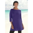 thumbnail image 5 of Roaman's Women's Plus Size Cotton Ultimate Boatneck Tunic With Side Slits, 5 of 6
