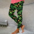 thumbnail image 2 of lcziwo Clearance Sales Today Sales Prime Women, St Patrick's Day Leggings for Women Lucky Shamrock Print High Waist Yoga Pants Slim Fit Stretchy Workout Tights Holiday Bottom Trousers Green S, 2 of 5