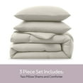 thumbnail image 4 of Virtu Comforter Sets, All Season Lightweight Solid King Size Comforter Sets, 3-Pc Bedding Sets, Oatmeal, 4 of 8