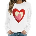 thumbnail image 4 of BEFOKA Womens Graphic T Shirts Long Sleeve Valentine'S Day Crew Neck Sweatshirts Love Heart Printed Ladies Tops And Blouses Going Out Tops Pullover Sweatshirts Graphic T-Shirts Trendy Tunic Outfits, 4 of 5