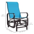 thumbnail image 3 of Outsunny Outdoor Mesh Glider Chair for Porch Garden Patio, Brown/Blue, 3 of 10