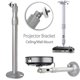 thumbnail image 1 of Universal 20-40cm Projector Ceiling Wall Mount Aluminium Bracket 15kg Capacity, 1 of 5