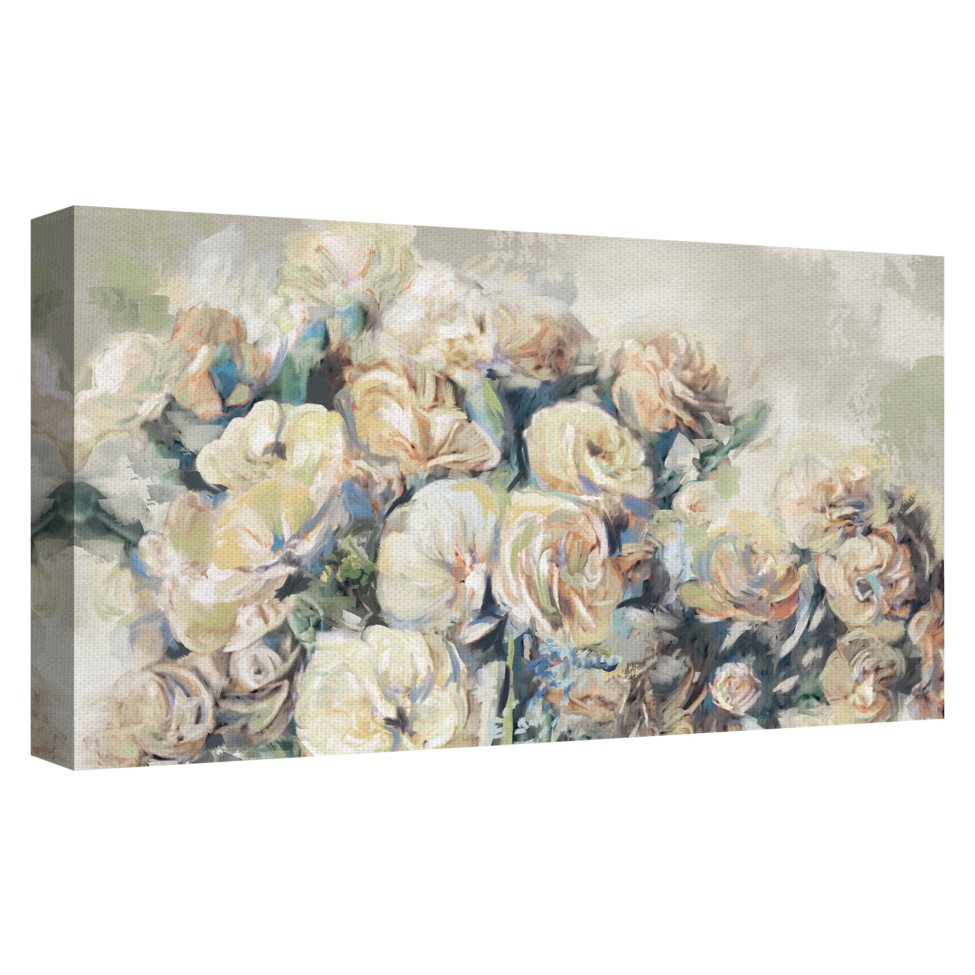 Masterpiece Art Gallery Faye's Bouquet Soft White Flowers By Studio Arts Canvas Art Print 24" x 48"