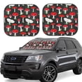 thumbnail image 2 of Bingfone Red Mushrooms Print 2-Piece Sun Shade Front Windshield - Foldable Car Front Window Sunshades For Most Sedans Suv Truck - Medium, 2 of 7