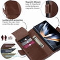 thumbnail image 3 of Funda KeziHome de piel auténtica para Samsung Z Fold 6, color marrón, 3 of 7