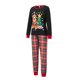 thumbnail image 3 of Pijamas navideños familiares a juego, pelele para bebé/camiseta de manga larga con estampado de árbol de Navidad y ciervos y pantalón a cuadros., 3 of 10