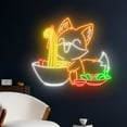 thumbnail image 2 of Handmadetneonsign Fox Eating Ramen Neon Light, Fox Eats Japanese Noodle Led Sign, Fox Japan Ramen, 2 of 5