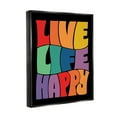 thumbnail image 3 of Stupell Industries Live Life Happy Groovy Phrase Holiday Painting Black Floater Framed Art Print Wall Art, 3 of 6