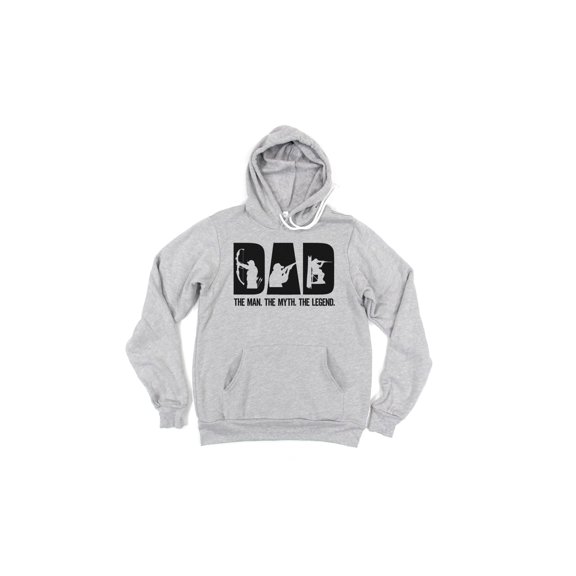 Dad Gift, Dad The Man The Myth The Legend, Hunting Hoodie, Hunting Dad, Father's Day Gift, Hunting Gift For Dad, Hunting Apparel, Dad Shirt, Grey (Black Text), LARGE