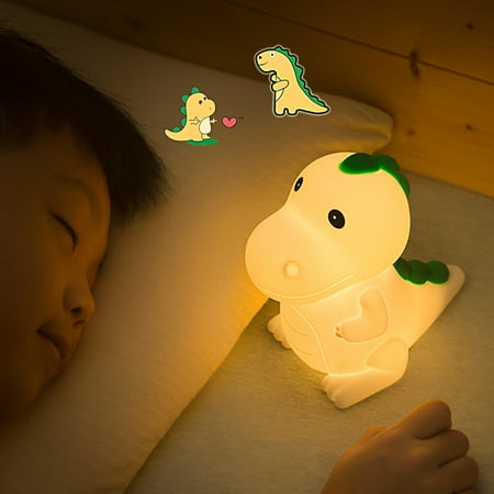 

Dinosaur Silicone Lamp Cartoon Children Charging Dimmer Pat Light Cute Decompression Double Color Changing Atmosphere Night Light