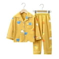 thumbnail image 2 of Ensemble de Pyjama en Coton pour Tout-Petits Filles Garçons, 2 Pcs, Chemise de Pyjama Douce à Boutons avec Dessin Animé, Haut + Bas, Pantalon, Tenue de Nuit pour Enfants 1-10 Ans, 2 of 9