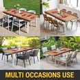 thumbnail image 5 of Christmas Table Cloths for 8 Foot Rectangle Tables, Xmas Balls Snowflakes Trees Red Plaid Wooden Patio Waterproof Elastic Fitted Tablecloths, Washable Rectangular Table Cover for Camping, 5 of 8