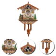 thumbnail image 1 of OULII Retro Wall Clock Cuckoo Wall Clock Plastic Cuckoo Sound Notification 1Pcs, 1 of 8