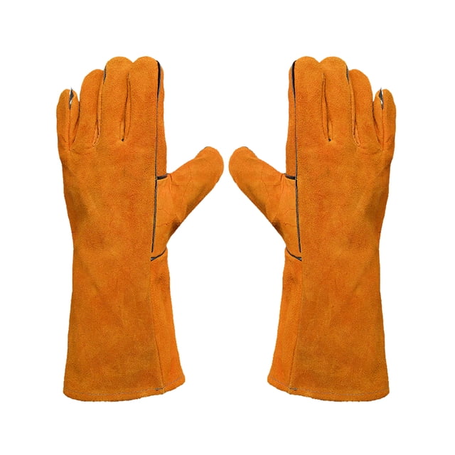 Guantes De Soldadura Piel De Vacuno Resistente Al Calor Guantes De Forja Protección De Mano Tomshoo Largo