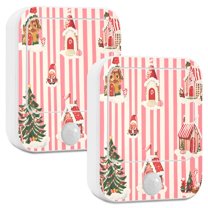 Yayeee 2-Pack Plug in LED Night Lights with Light Sensors Motion Detectors, White Gingerbread Houses