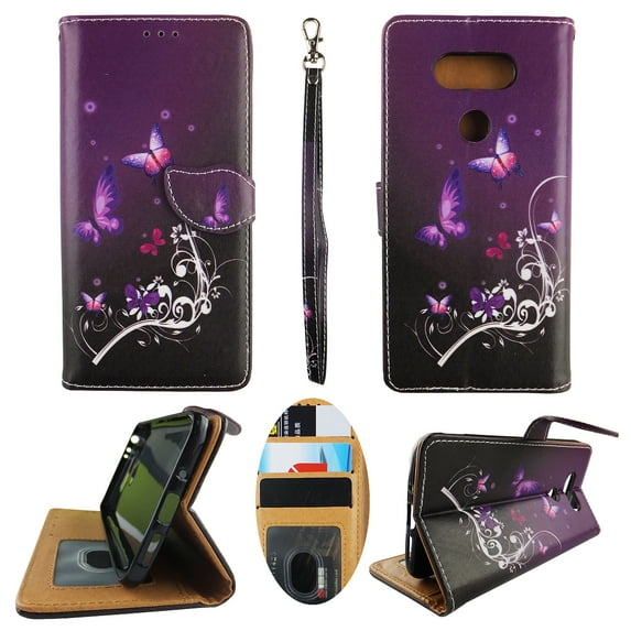 Swirl Flower Butterfly Wallet Folio Case for LG G5 H820 HS992 H830 VS987 G 5 Fashion Flip PU Leather Cover Card Slots & Stand