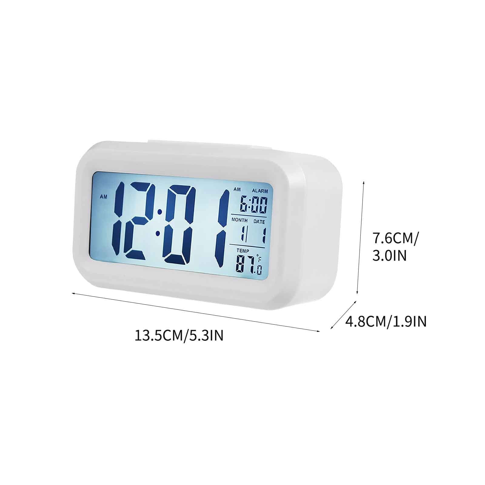 Digital Alarm Clock with Indoor Temperature Display,Battery Operated,Snooze Light Mode,12/24H LCD Display for Bedrooms Heavy Sleepers Kids Travel Bathroom Desk Smart Clock