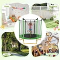 thumbnail image 3 of LuckyNote 5.5 FT Kids Trampoline with Safety Net, Indoor Outdoor Toddler Trampoline with Enclosure, U-Shaped Stable Legs, Foam Padded Poles, 3 of 10
