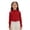 Red, variant on Girls Ribbed Long Sleeve Shirt Stretch Blend Tee Kids Casual Top With Classic Fit Clothes