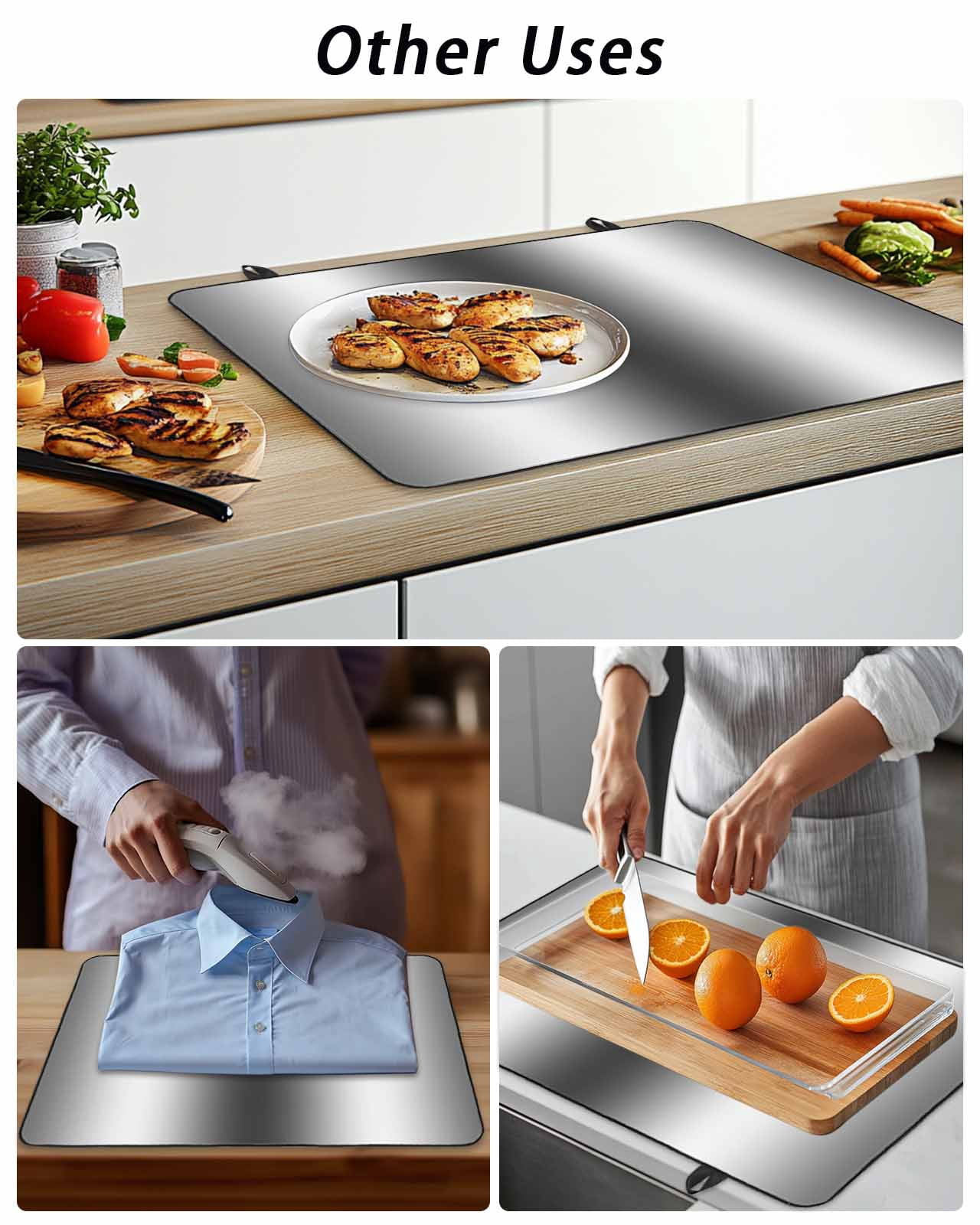 Stove Top Covers for Electric Stove, Dark Grey White Glass Stovetop Cover Protector, Farmhouse Ombre Color Modern Simple Induction Cooktop Protector Oven Mat for Kitchen Countertop 31"x24"