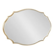 Kate and Laurel Leanna Modern Scalloped Wall Mirror, 18 x 24, Gold, Glam Oval Mirror for Wall