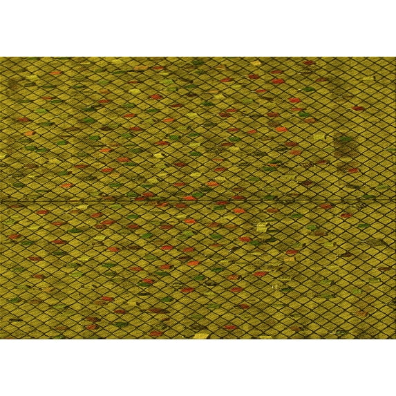 Ahgly Company Machine Washable Indoor Rectangle Transitional Orange Gold Area Rugs, 5' x 7'