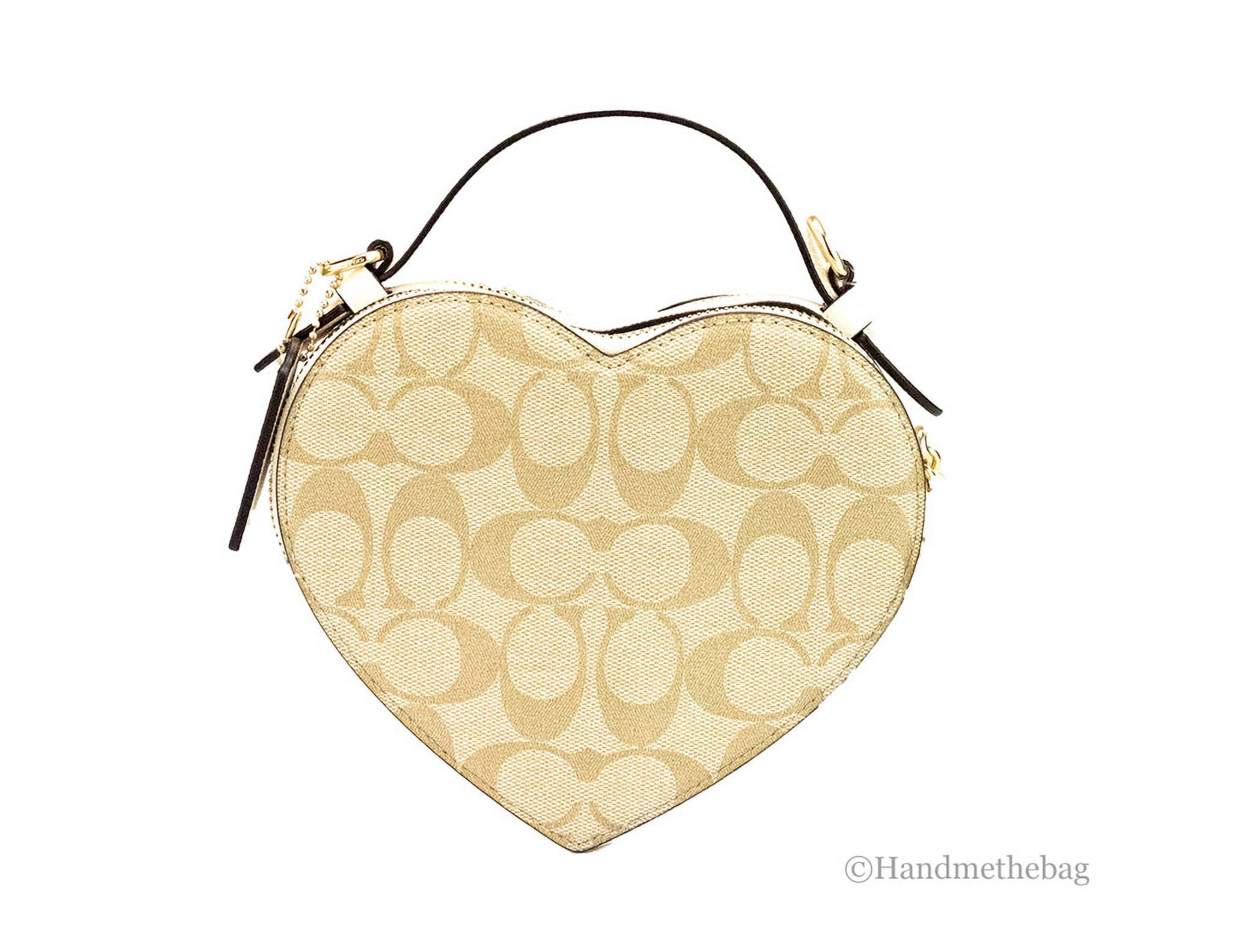 Coach Small Purse Crossbody Handbag Cream Glitter GOLD C Logo Zipper Pocket  | eBay