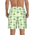 thumbnail image 3 of Bixox Men's Green Avocado printing Casual Classic Fit Short Summer Beach Shorts, 3 of 6