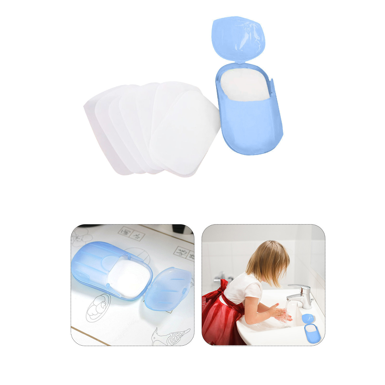 Linjieee Mini Portable Disposable Convenient Scented Soap Paper Facial ...