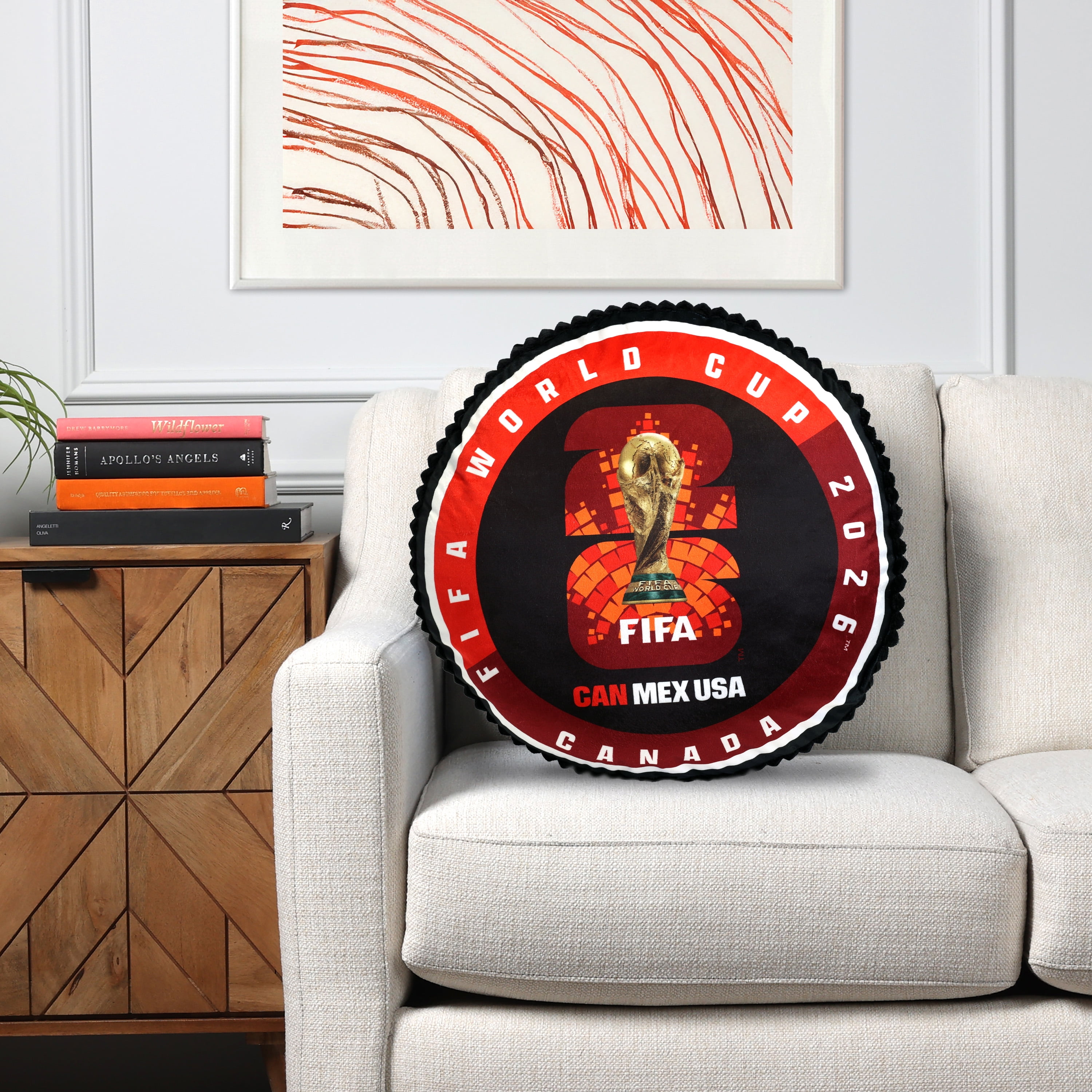 FIFA Team Canada Game Day Round Cushion, 20", FIFA ROUND PILLOW - CANADA
