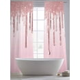 thumbnail image 5 of Pink Glowing Fluid Sheer Curtains 96 Inch Length 2 Panels Set, Romantic Modern Droplet Voile Window Treatment Semi Sheer Long Curtains Drapes for Bedroom/Living Room/Kitchen 52"x96"x2, 5 of 7