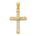 thumbnail image 1 of Quality Gold K6212 Pendentif Croix en Or Jaune 14K CZ, 1 of 1