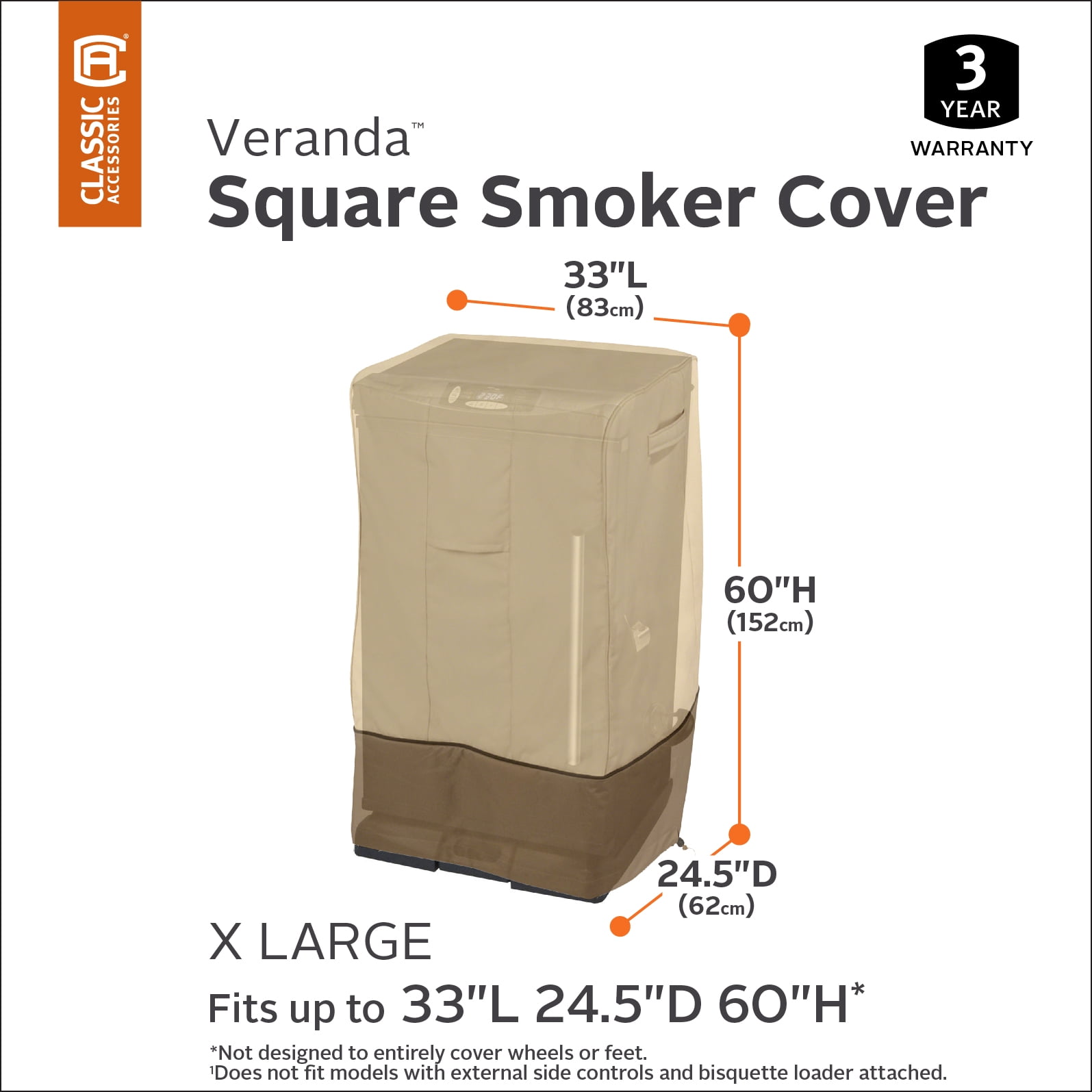 Classic Accessories Veranda Grillabdeckung – Wasserdicht, 86 Cm, Für Grills & Smoker