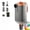 Gray, variant on Portable Air Pump for Inflatables with Camping Light, Rechargeable Mini Air Mattress Pump, Inflate & Deflate Air Pump with 5 Nozzles, USB-C Electric Pump for Pool Floats, Vacuum Bags