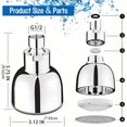 thumbnail image 3 of 1pc Shower Head With Lights, High Pressure Led Shower Head, 7 Color Changing Rainfall LED Fixed ShowerHead For Bathroom, Luxury Chrome Flow Rain ShowerHead Angle-adjustable For Kids Adult, 3 of 4