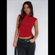 thumbnail image 5 of Tops Cortos Sin Mangas para Mujer, Camisetas Sin Mangas Fruncidas con Cuello Alto, Camisetas para Salir Y2K, Camisetas Ajustadas Lisas. Rojo XXL, 5 of 7