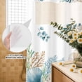 thumbnail image 3 of No Hook Shower Curtain, Beach Coastal Shower Curtains for Bathroom with See Through Top Window, Summer Nautical Coral Shell Botanical Waterproof & Washable Bath Curtain Narrow 54"x78", 3 of 9