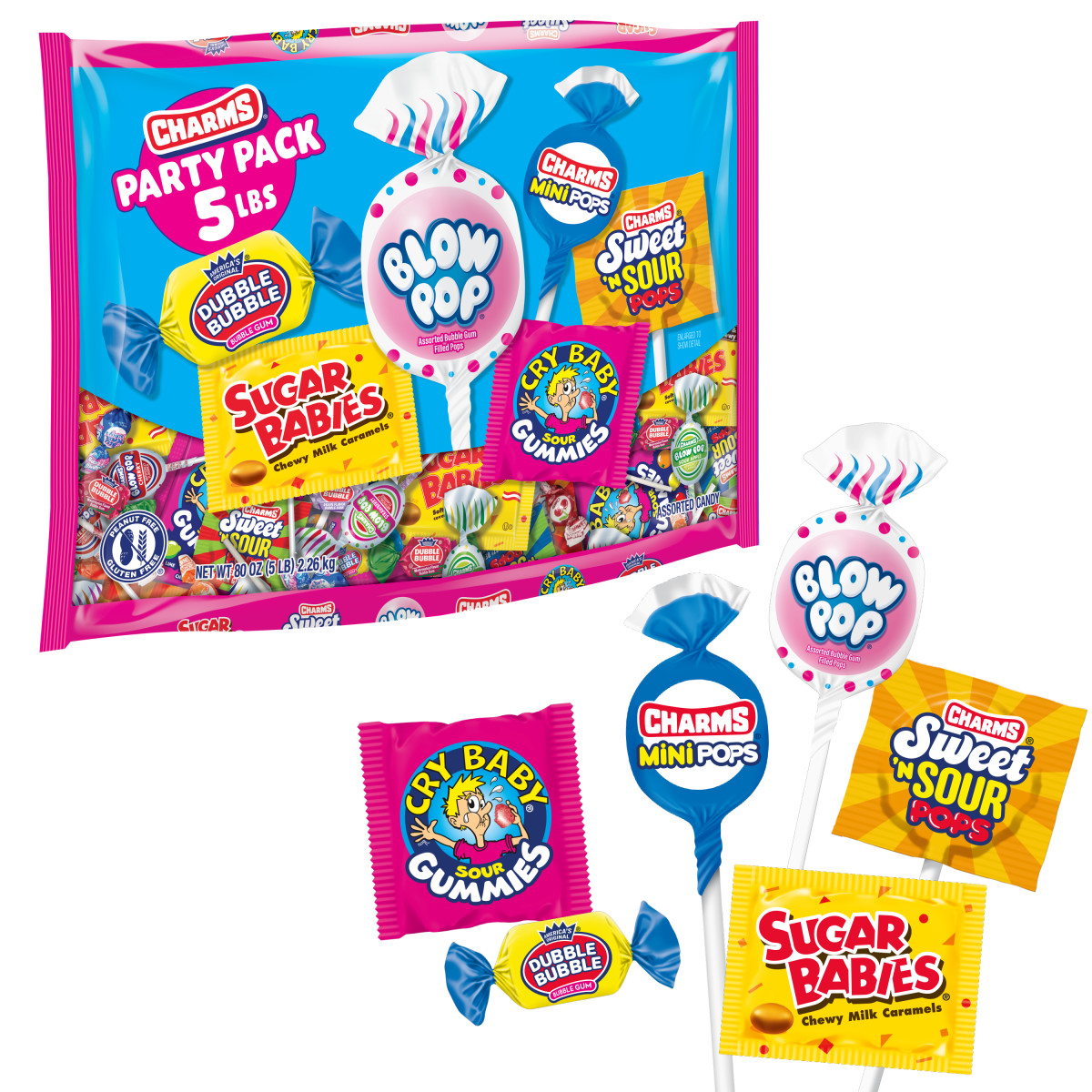 Charms Party Pack Assorted Candy, 80 oz Bag photo 2