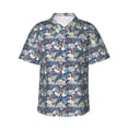 thumbnail image 2 of Xecao Tropical Sloth print Hawaiian shirt - a stylish short-sleeve button-down for men, perfect for casual beach and tropical outings., 2 of 9