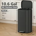 thumbnail image 2 of mVm 10.6 Gal Kitchen Trash Can, Step Trash Can with Lid, Smooth Edge Garbage Bin for Home Office (Black), 2 of 6