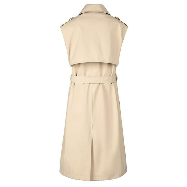 【l'or】sleeveless coat dress (beige) Effortless Belted Sleeveless Blazer Dress – Golden Grace