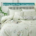 thumbnail image 5 of 4 Piece Green Botanical Percale Cotton Sheet Set, Luxury Floral Deep Pocket Sheets (1x flat sheet,1 x fitted sheet and 2x pillowcases), 5 of 6
