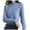 Light Blue, variant on Vedolay Womens Sweater Womens Ribbed Knit Long Lantern Sleeves Crewneck Casual Slim Fit Pullover Sweater,Black L