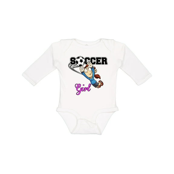 Inktastic Soccer Girl Goalie Girls Long Sleeve Baby Bodysuit
