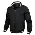 thumbnail image 5 of zfwon Mens Zip Up Jackets Lightweight Casual Smart Windbreaker Long Sleeve Coats Fashion Outdoor Plain Color Daily Wear Jackets Work Walking Hiking Golf Running Going Out Coat, 5 of 5
