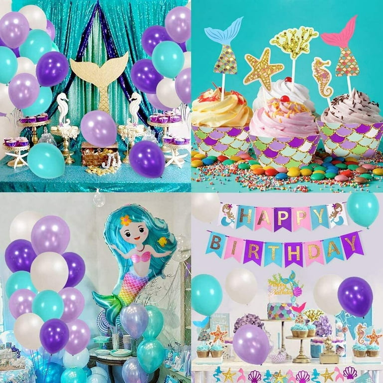 SPECOOL Mermaid Birthday Party Supplies Decorations Kit,Under The